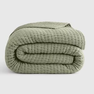 QUINCE European Linen Cotton Stitch Quilt King/Cal King Willowleaf 5212